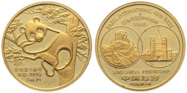 Preview: China Panda 1988 Basel Coin Week - 1 Unze Feingold